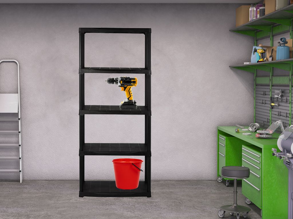 ArtPlast Regal mit 5 Ablagen, schnelle werkzeuglose Montage, 20 kg pro Ablage, 70x30x175.5 cm,