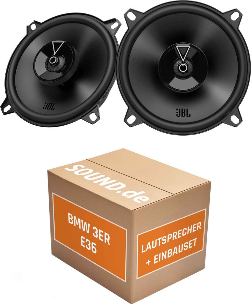 Lautsprecher Boxen Einbaupaket vorne JBL Club3 54F passend für BMW 3er E36 + Touring/Kombi | 2x Tief-Mitteltöner mit integriertem Hochtöner 135W...