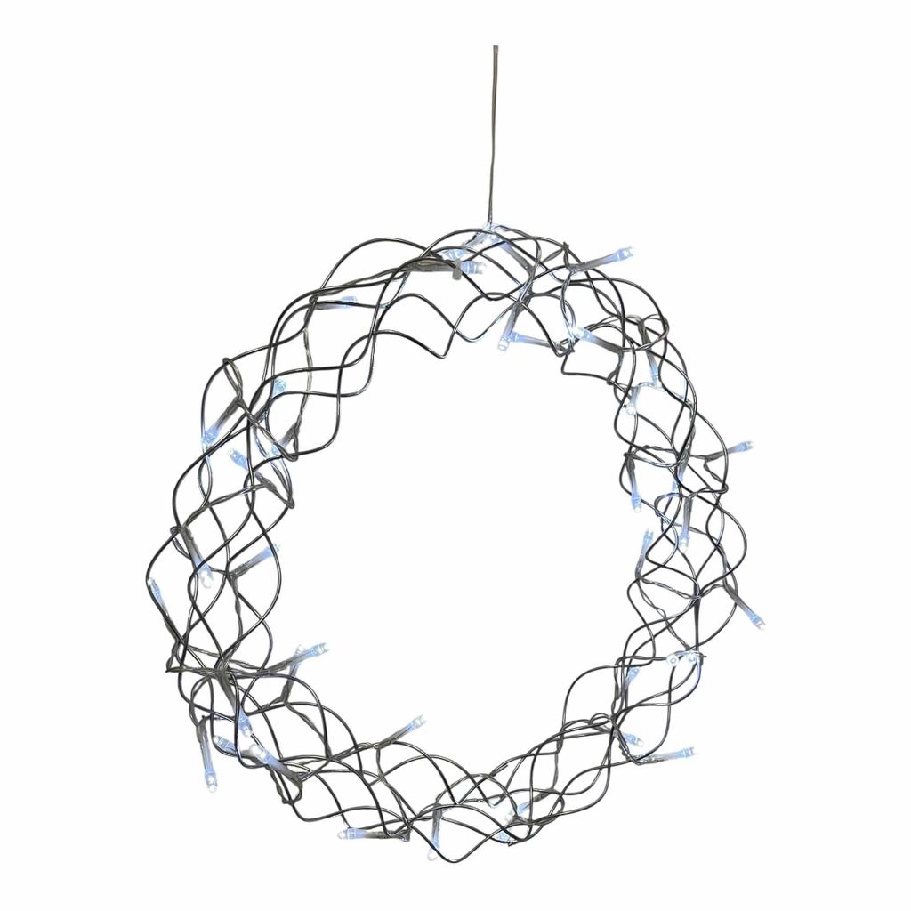 Lex Light Weihnachten Kranz Türkranz silber 40 LEDs Produktbild 
