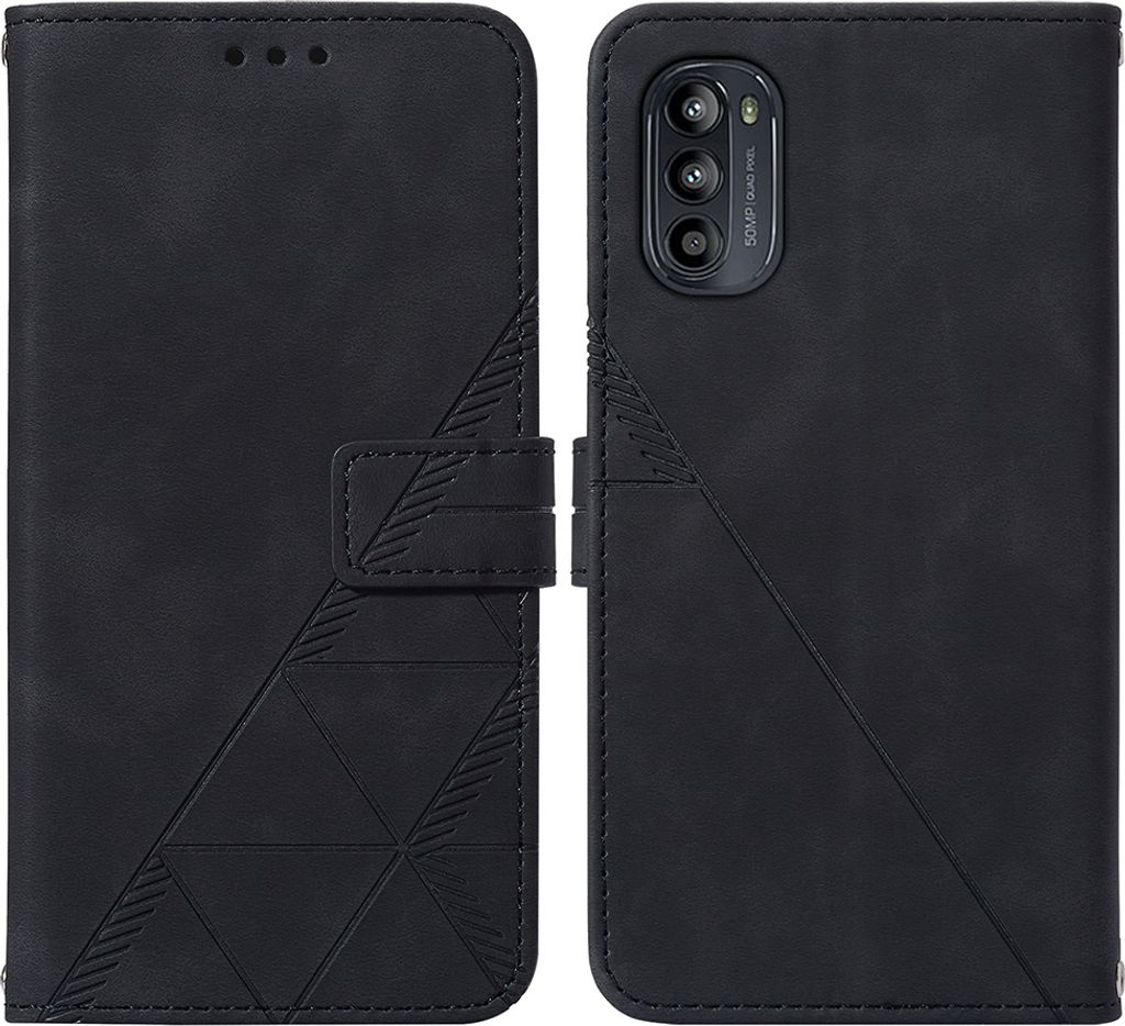 Moto G52 Hülle, Schlank Prägung Flip Leder Kartenfächer Produktbild 