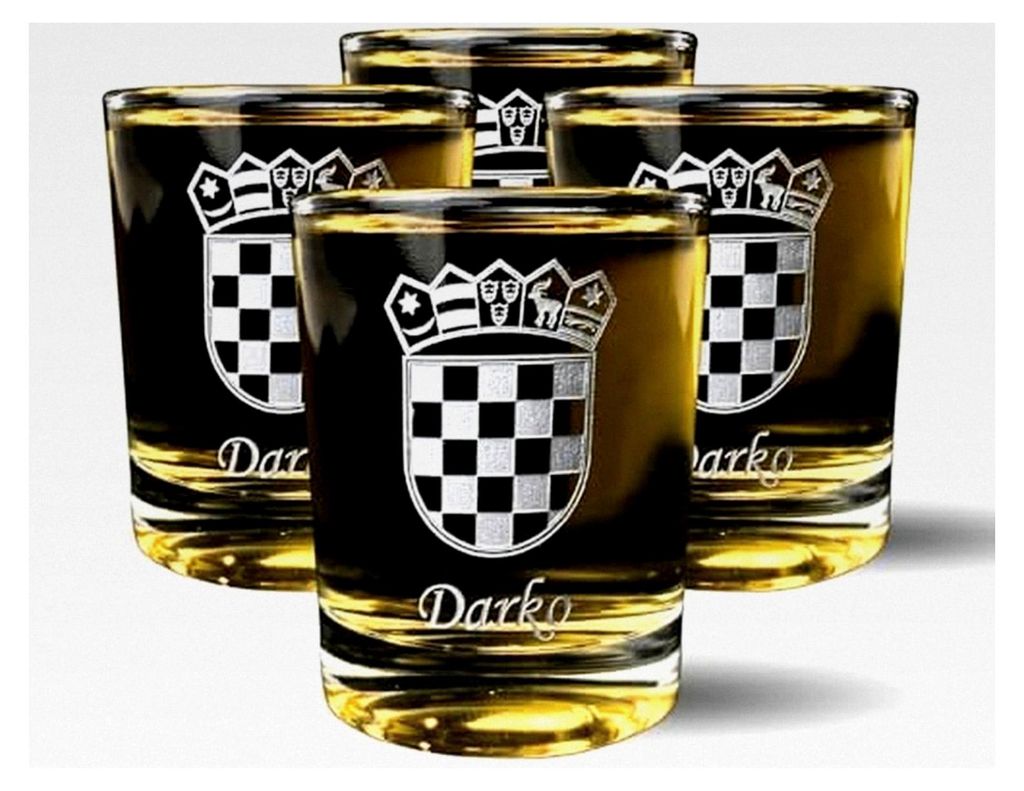 4er Set Schnapsgläser 40ml mit individueller Gravur Wunschtext