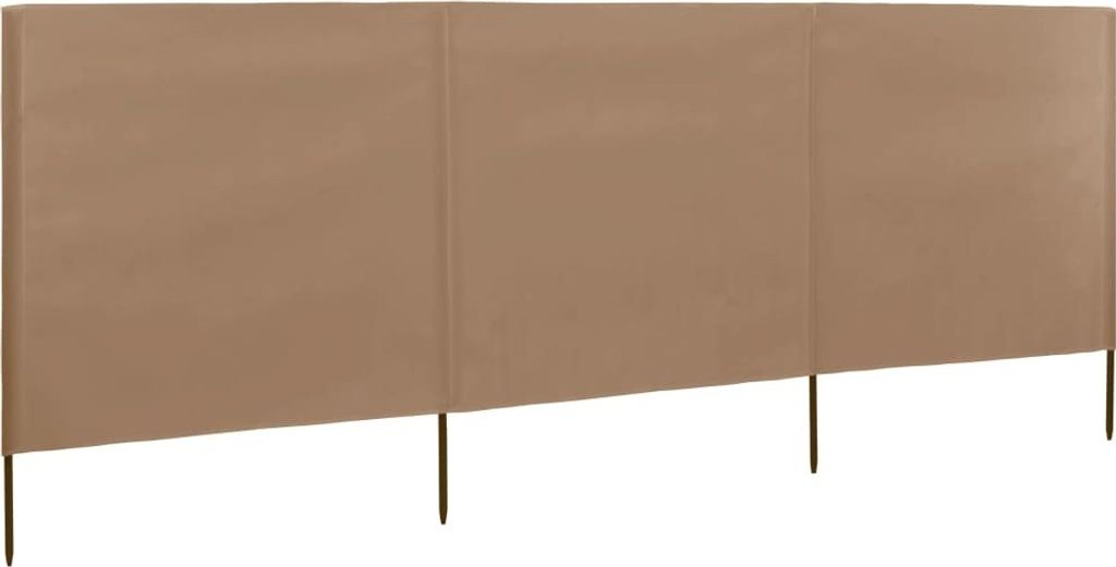 3-teiliges Windschutzgewebe 400 x 120 cm Taupe