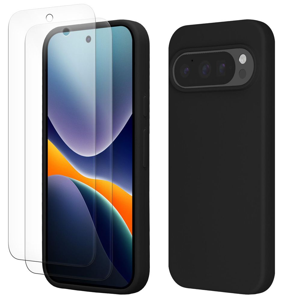 kwmobile Handyhülle mit 2x Displayschutzfolien kompatibel mit Google Pixel 10 / Pixel 10 Pro Hülle - Screen Protector aus gehärtetem Glas - kabe...