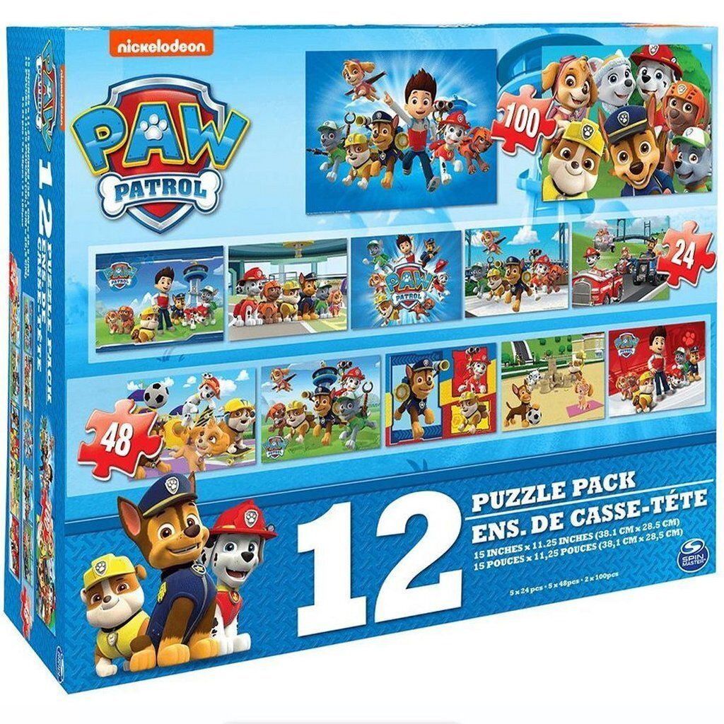 SpinMaster - Paw Patrol - Puzzlebox mit 12 Puzzles (24, 48, 100)