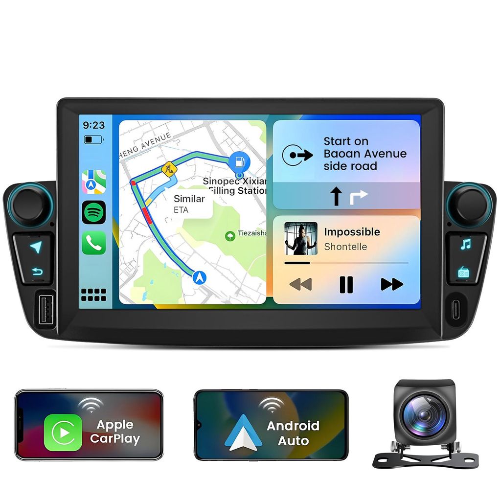 2+64G Carplay 7"Android 15 Autoradio Für Peugot 107 Citroen C1 Toyota Aygo 2005-2014 GPS Navi WIFI BT FM USB RDS DSP Kamera