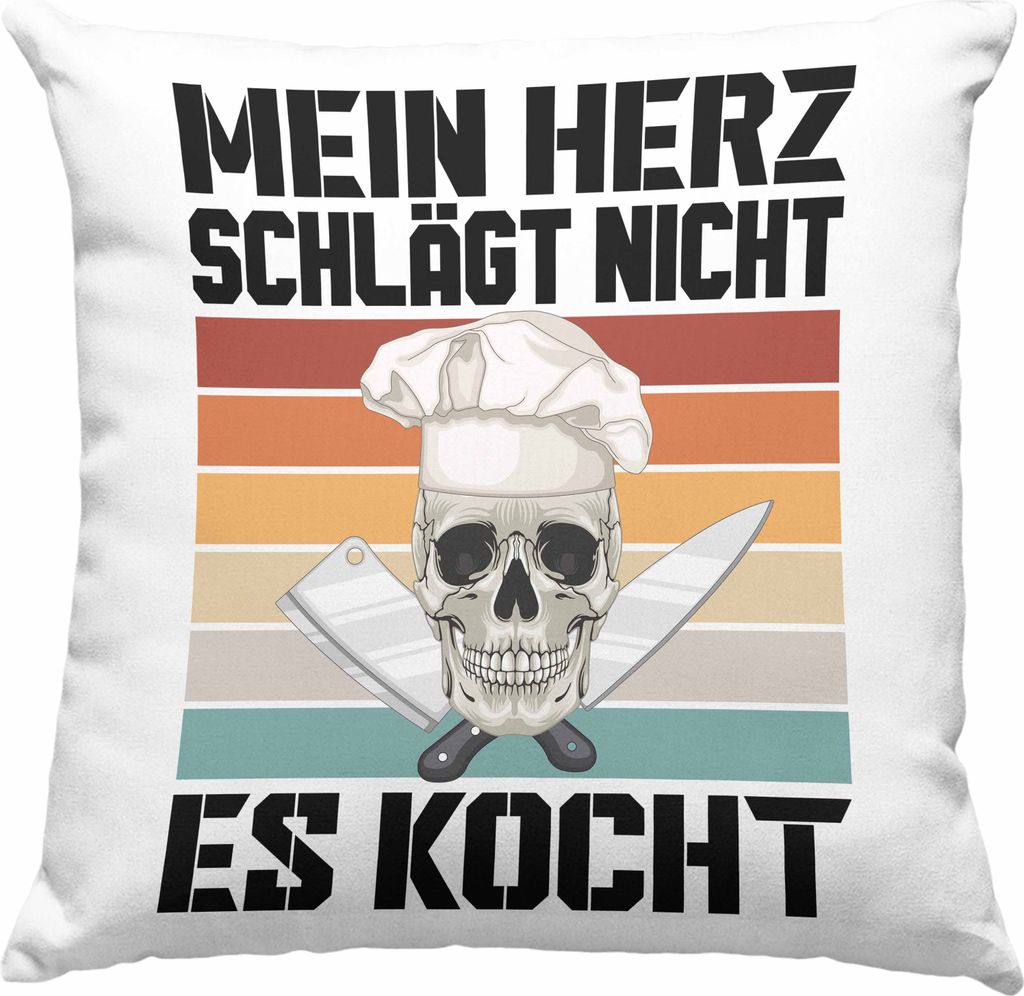 Trendation - Koch Geschenke Männer Deko-Kissen mit Füllung 40x40 Lustig Geschenk für Koch Köchin Geschenkidee (Rosa)