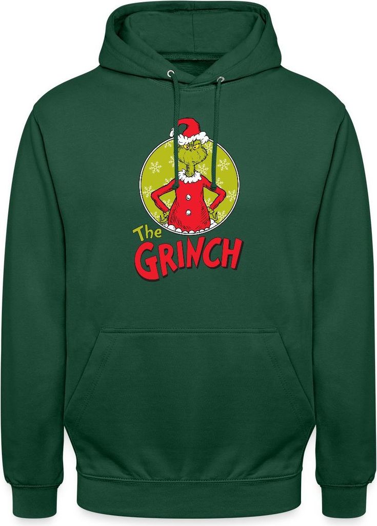 Spreadshirt Der Grinch Logo The Grinch Uni Hoodie, XXL, Flaschengrün