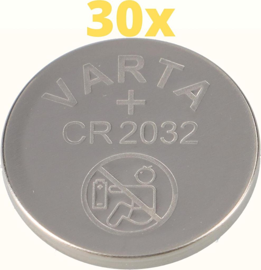30x Varta Lithium 3V CR2032-P Bulk 3V/220mA lose