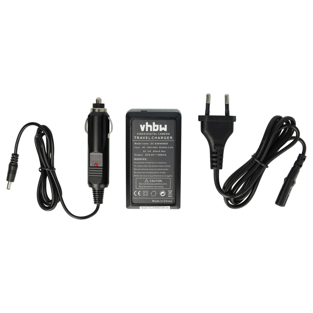 vhbw Ladegerät kompatibel mit Samsung NX1010, NX2020, NX200, NX2030, NX2000, NX1000, NX210 Kamera Camcorder - Ladeschale, Kfz-Adapter Ladeanzeige