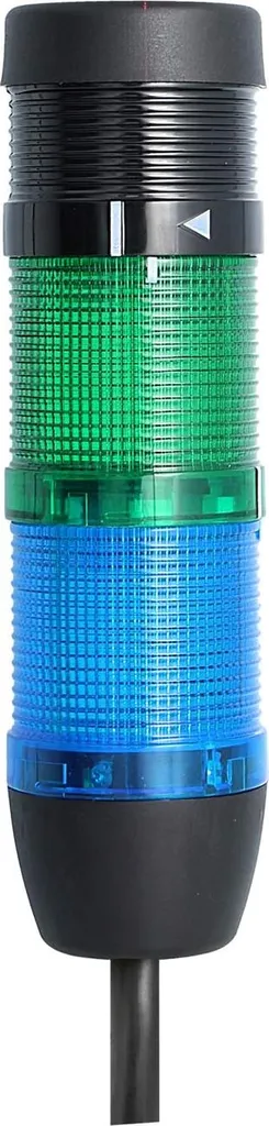 Colonna segnaletica STEX24 blu-verde, 50 mm, 24 V CA/CC, luce lampeggiante a LED con cicalino, cavo da 10,0 metri, SS50-B2/24 172 Volume