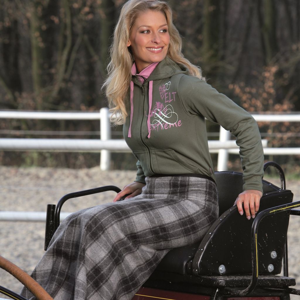 Waldhausen Bockdecke aus Wollmischgewebe, schwarz/grau