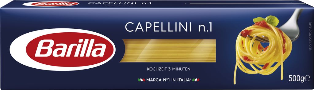 Barilla Nudeln Capellini Nummer 1 Hartweizengrießnudeln 500g