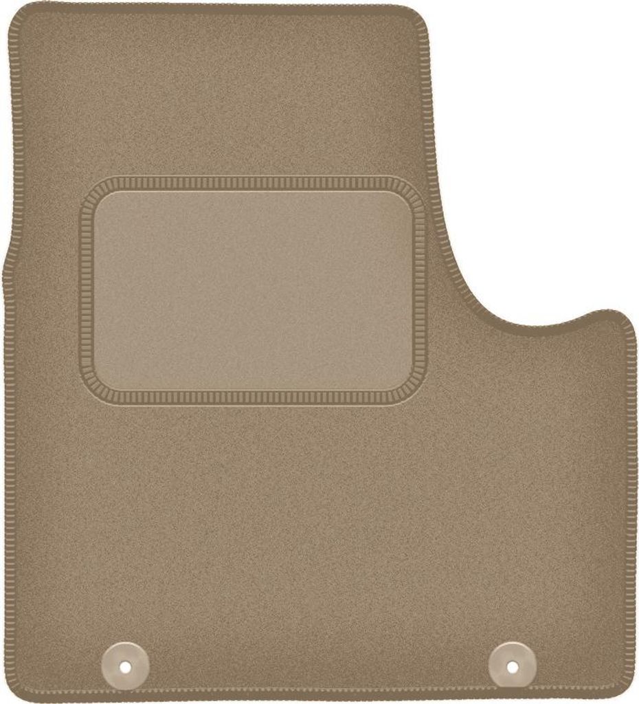 Fahrerfußmatte Velours beige passend für Renault Trafic III (2014-, Lieferung) – mit Befestigungen – passgenau