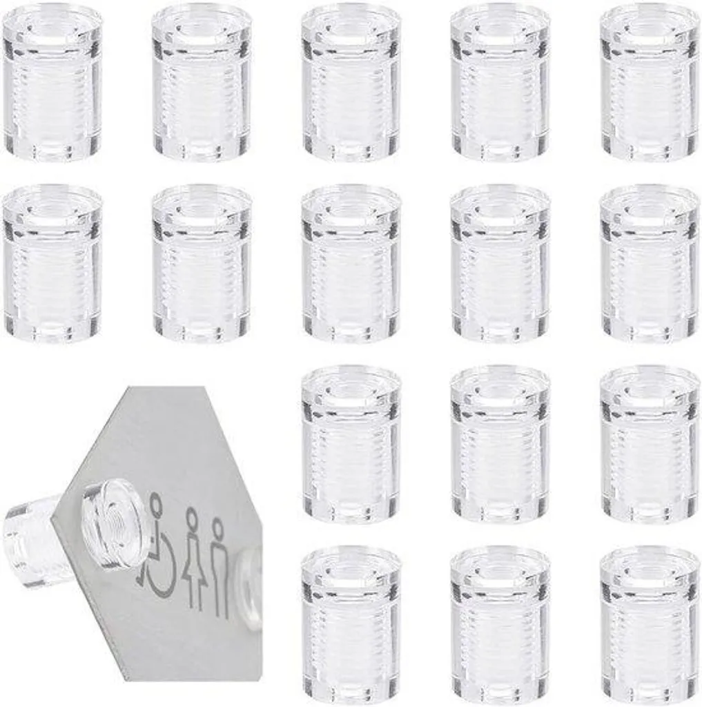 Vis en acrylique à tête ronde pour cadre photo et verre - Pack de 16 jeux