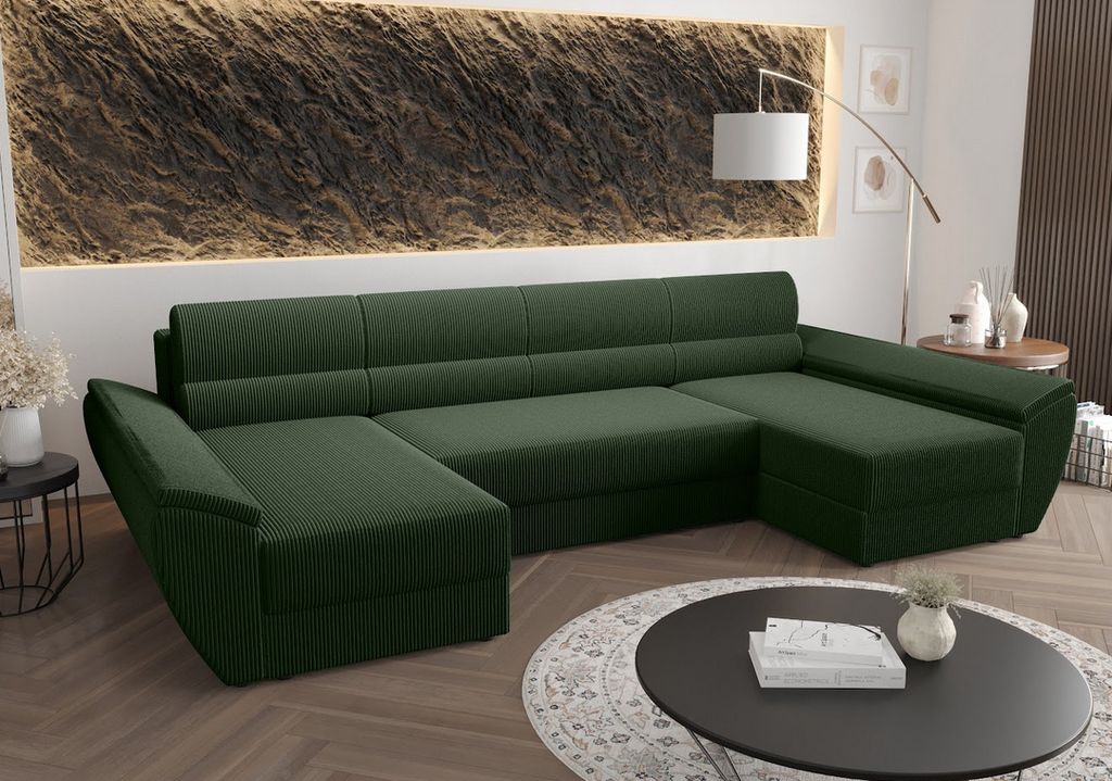 A U-shaped sectional sofa in a modern living room setting.