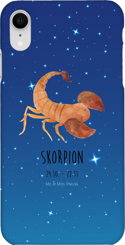 Mr. & Mrs. Panda Iphone XR Handyhülle Sternzeichen Skorpion Classic - Sternenhimmel Blau - Geschenk, Handy Case, Skorpione, November, Geburtstag O...