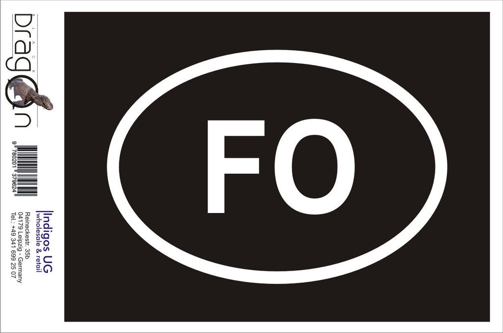Aufkleber / Autoaufkleber - JDM / Die cut / Auto / OEM - Färöer - Inseln FO - 160x110mm rot - Heckscheibe / Heckscheibenaufkleber