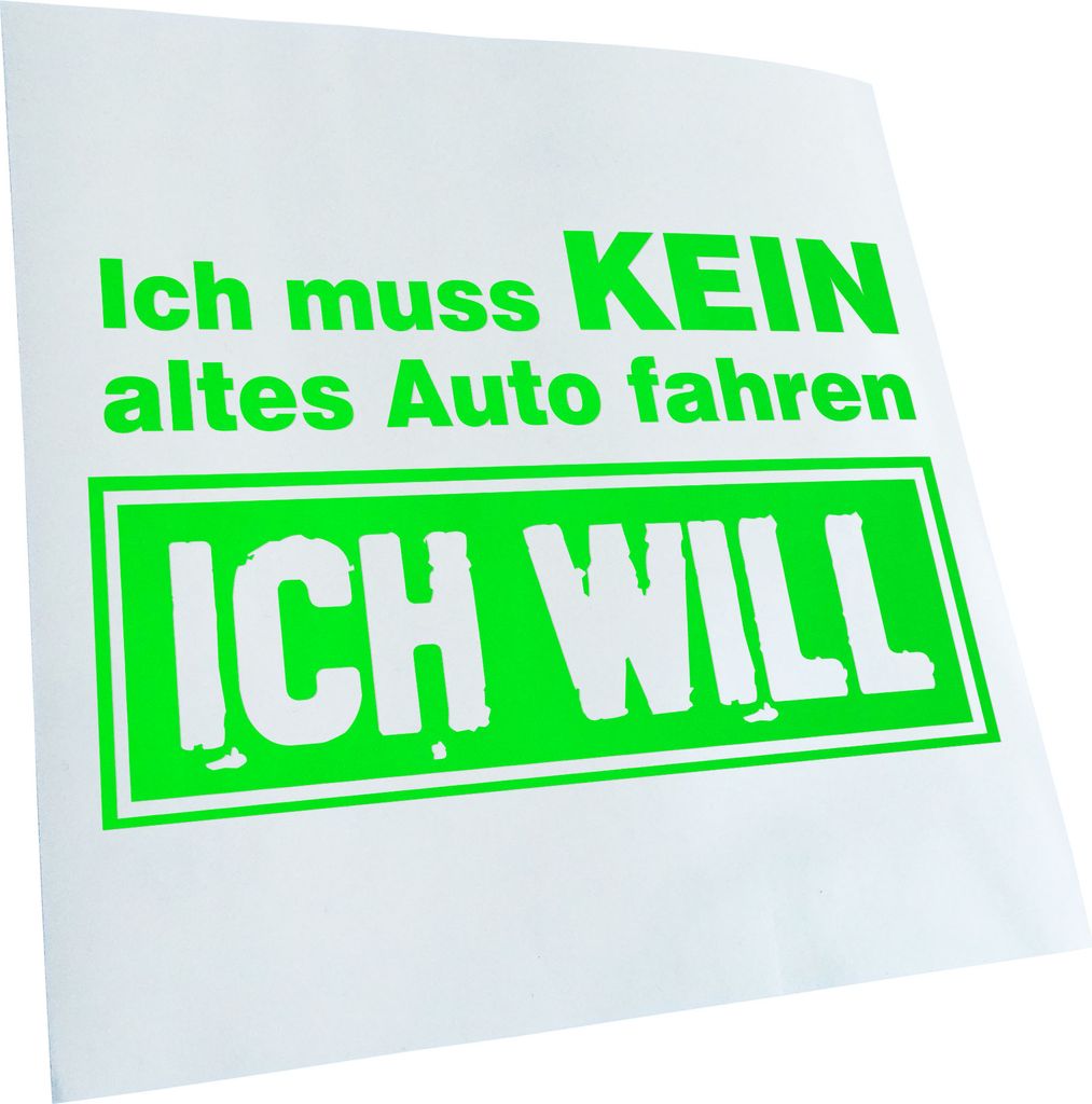 Kiwistar - Autoaufkleber - kein altes Auto...Design 2 Heckscheibenaufkleber - Aufkleber für Auto Kfz Fahrrad, LKW, Truck Mofa