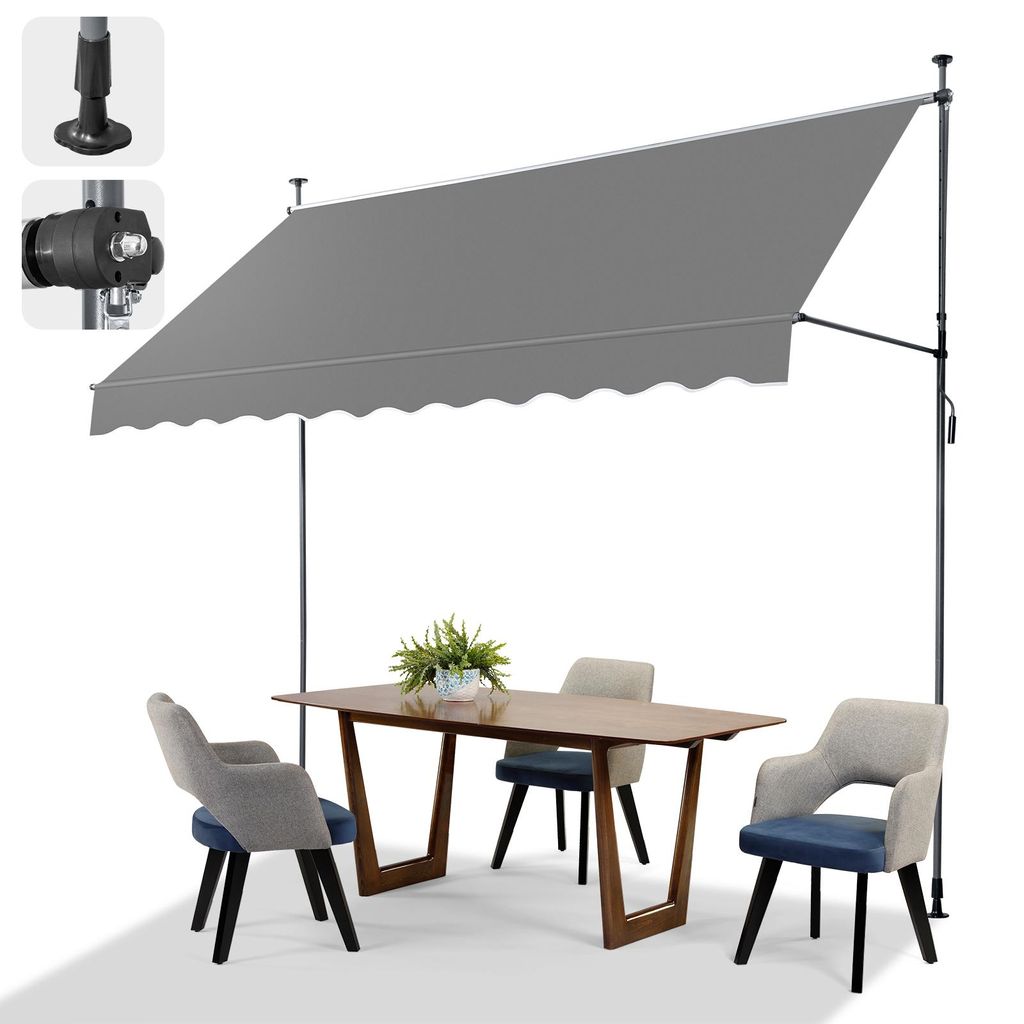 ALIGHTUP Marquise de balcon 300x120x(200-300) cm Marquise Image du produit 