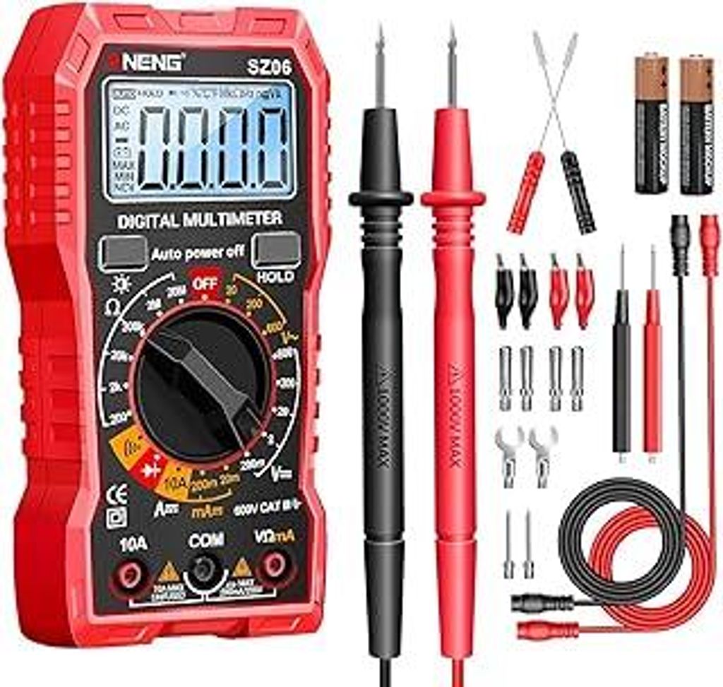 ANENG Multimeter Digital Voltmeter Batterietester Spannungsprüfer Durchgangsprüfer Ampere Messgerät AC/DC Spannung Strom Widerstand Diode,Große...