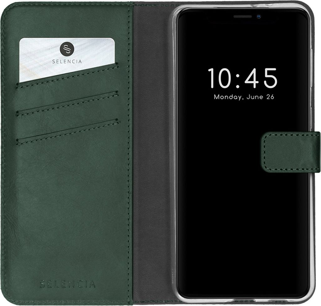 Selencia Echtleder Klapphülle iPhone 13 Mini - Grün Produktbild 