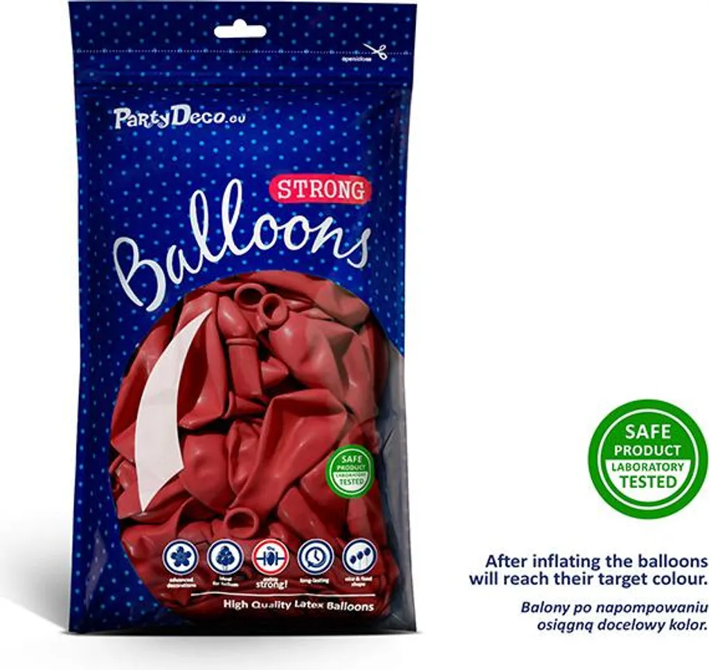 Ballons de baudruche rouges pack de 100 unités pour arche et déco