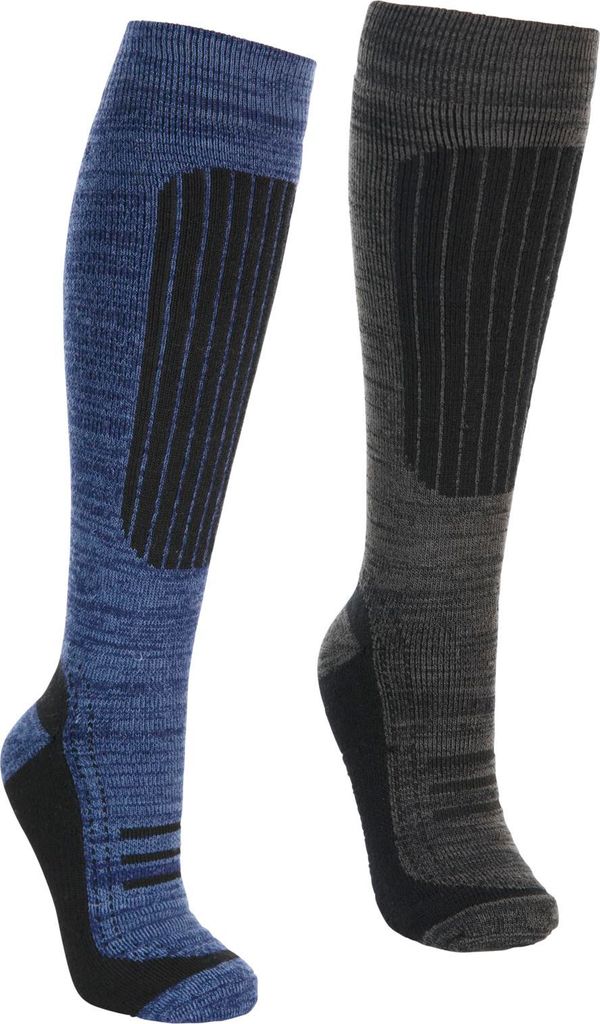 Trespass Langdon Ii – Skisocken für Herren (2er-Pack), Marineblau/Carbon-Melange