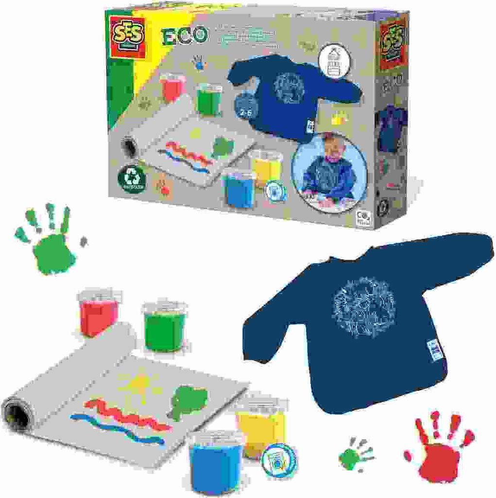 Fingerfarben-Set ECO mit Bastelschürze,