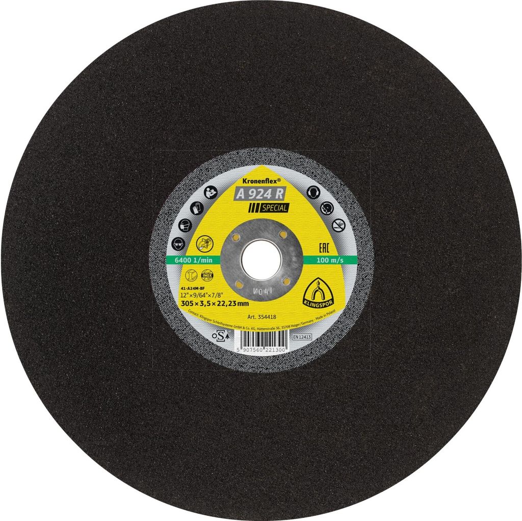 Klingspor A 924 R Großtrennscheiben, 356 x 4 x 20 mm gerade 10 Stk