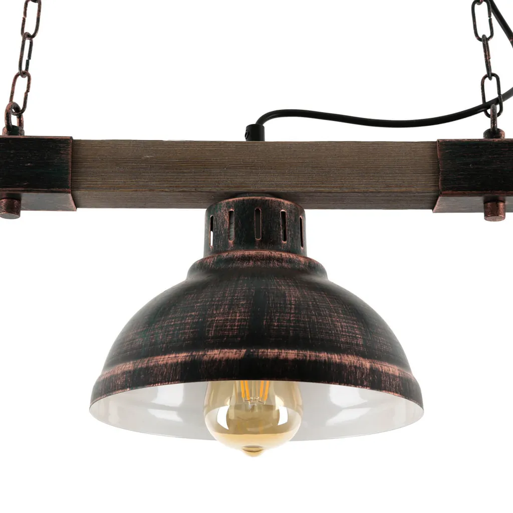 Lampe de bureau industrielle Hakon marron - Éclairage rétro loft métal - 7
