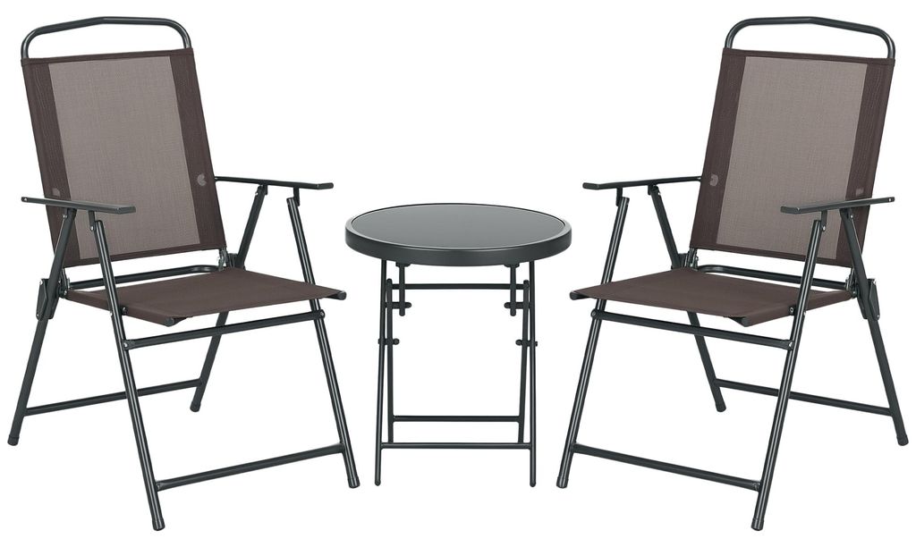 Outsunny Set bistrot in metallo da 3 pezzi Set di mobili da Immagine del prodotto 