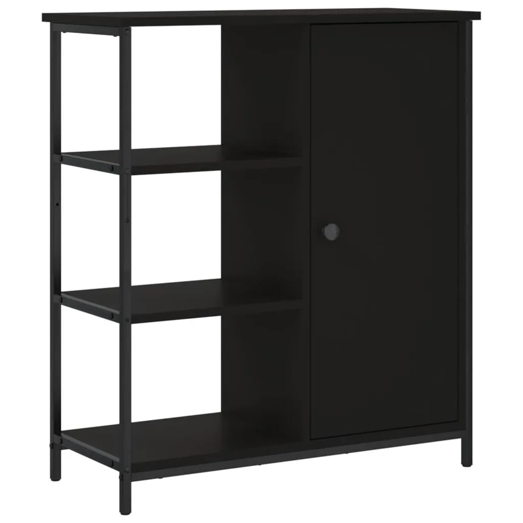 Credenza nera 70x30x80 cm in materiale ligneo