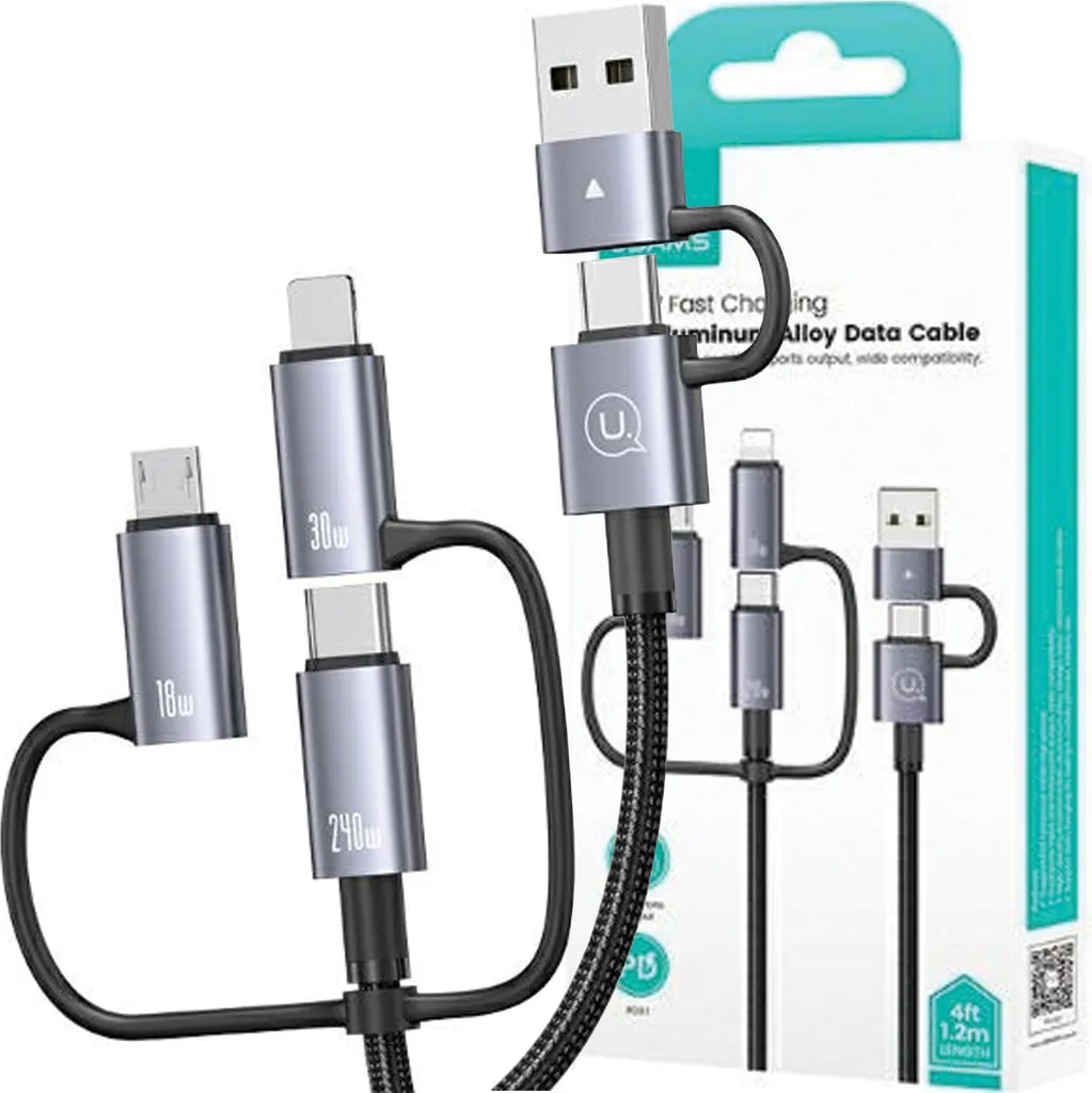 Cavo 240W Usams 6 in 1: L'unico cavo da viaggio che ti serve davvero