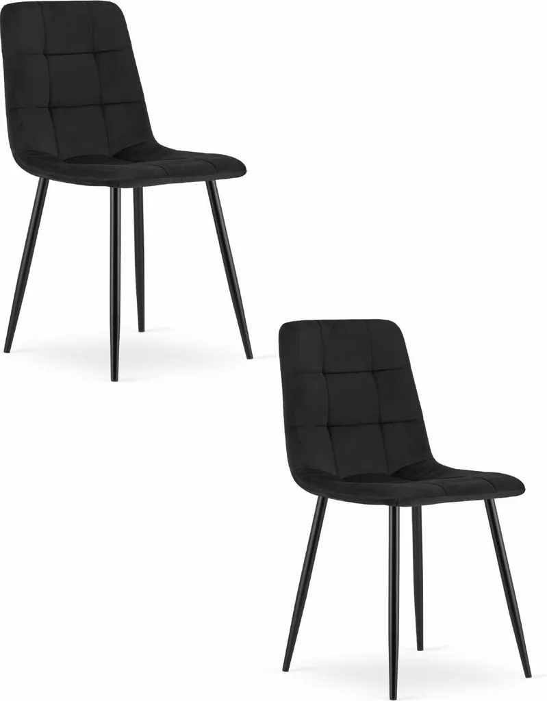 Set 2 Sedie Valora KARA Nere: Eleganza Moderna per Sala da Pranzo