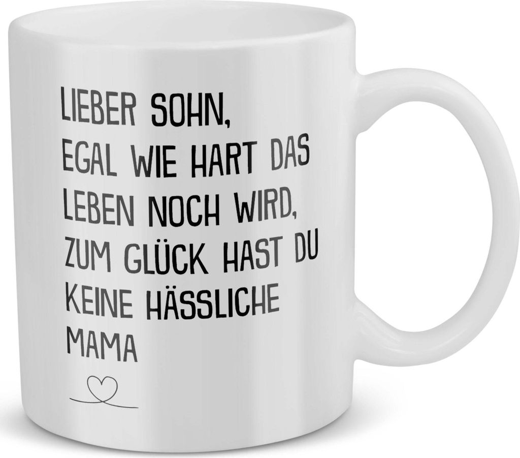 22Feels Sohn Geschenk von Mama Geburtstag 18 Jahre Kinder Tasse Teenager Abitur Master Bachelor Uni Abschluss Firmung Konfirmation Meistertitel Wei...