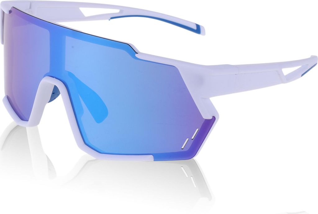 1 Stk Motorrad-Brille Anti-Blendung Tri-Acetyl-Cellulose PC UV400 Outdoor-Sport-Sonnenbrille für Motocross Dirt Bike ATV Blaue Gläser Weißer Rahmen