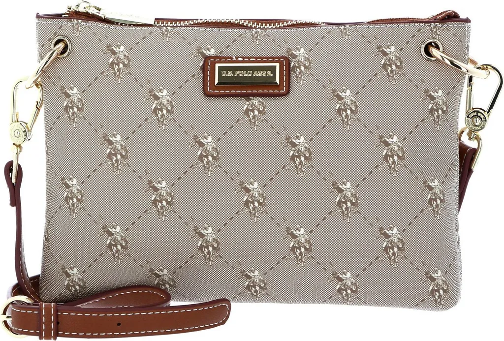 Borsa Hampton U.S. Polo Assn. Tracolla Piatta Marrone Beige | Online