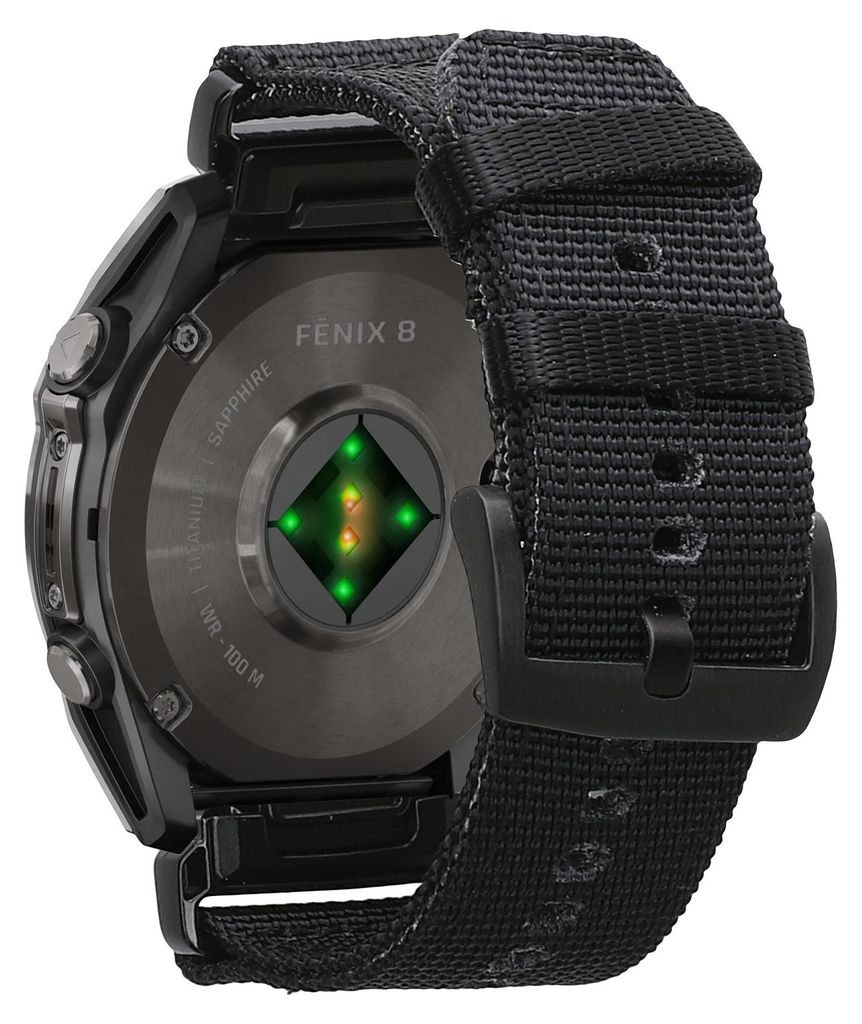 kwmobile Ersatzarmband kompatibel mit Garmin 26mm Fenix 8 51mm / Instinct 50mm / Fenix 7X / Fenix 6X Armband - Nylonarmband mit Quick-Fit Verschluss -