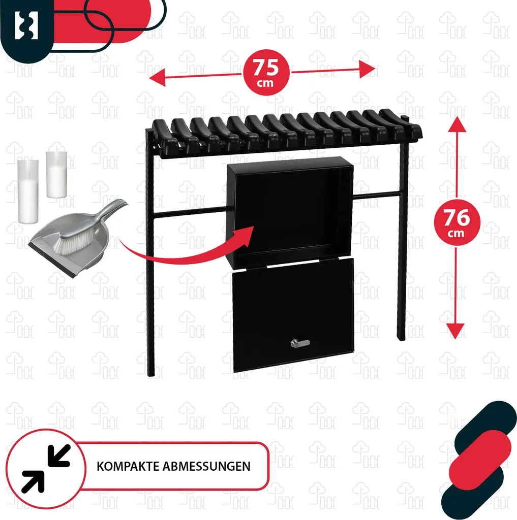 Banc Extérieur Résistant aux Intempéries avec Coffre Intégré 75 cm - 6