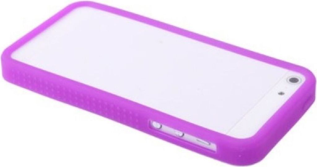 Schutzhülle Silikon Bumper für Handy iPhone 5 / 5s Lila