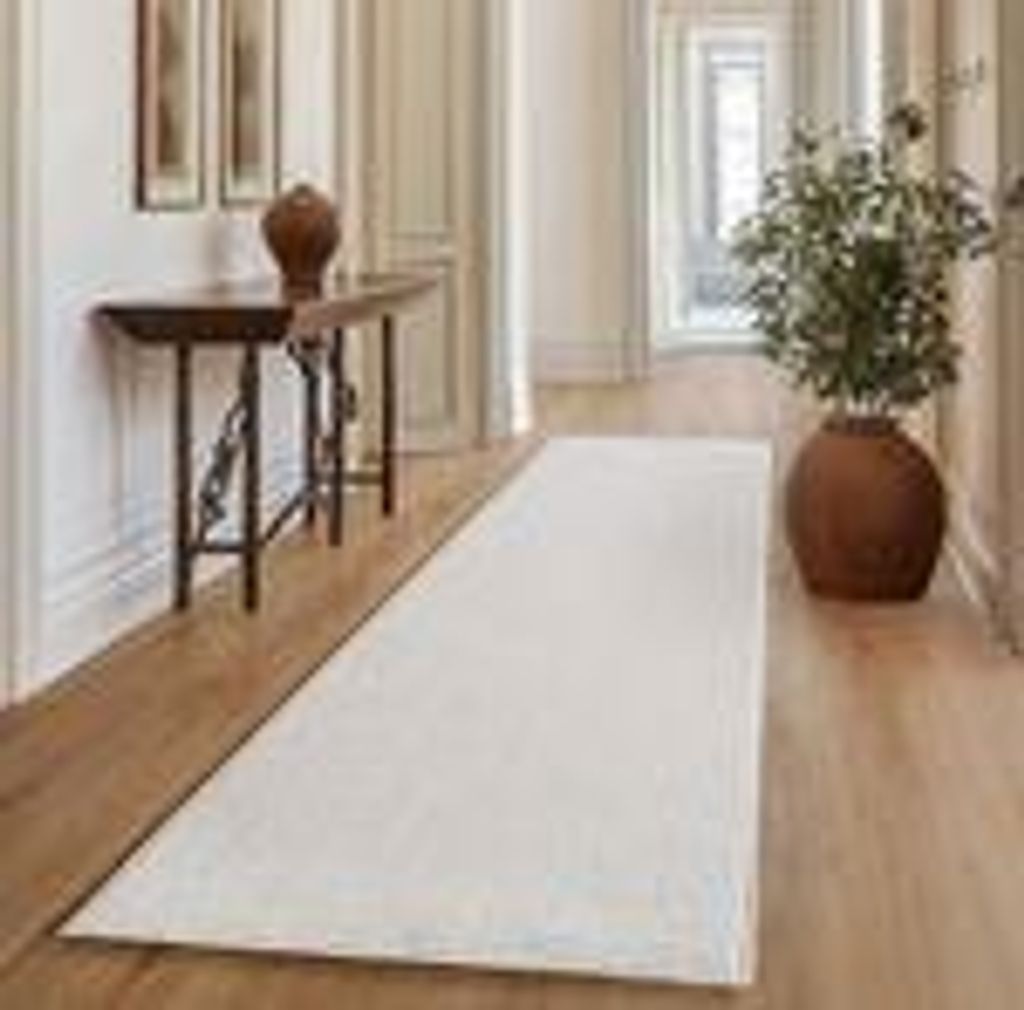 Bouclé Teppich für Wohnzimmer Schlafzimmer Büro weich pflegeleicht strapazierfähig vielseitig kombinierbar , Größe : 80 x 250 cm , Farbe : Cr...