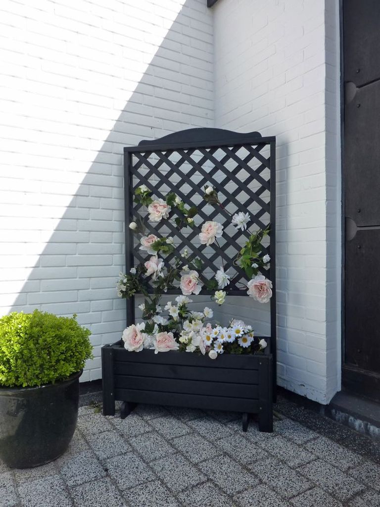 Rankkasten 'Romantica' 80x140 cm anthrazit, Rankkasten für Garten, Terasse, Indoor