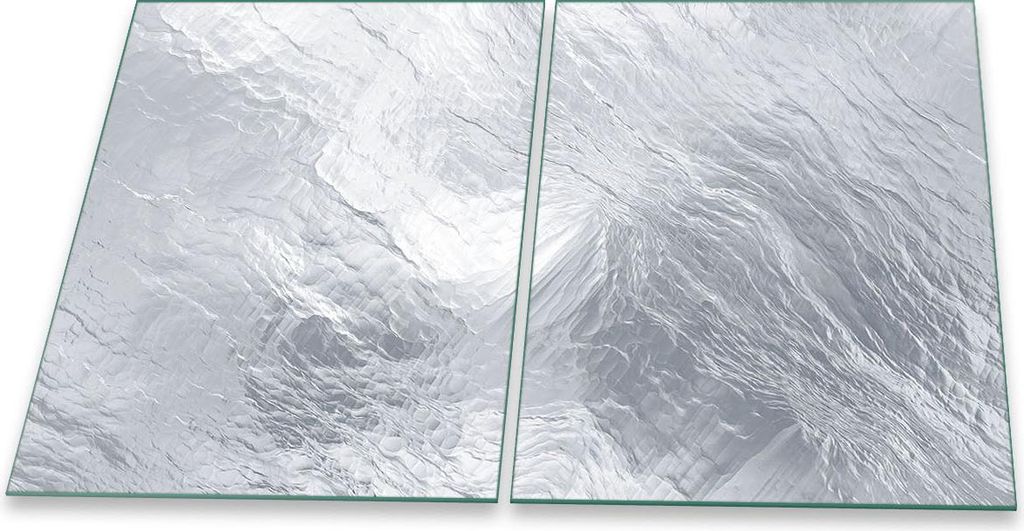 Herdabdeckplatte Glaskeramik 2-Teilig 2x40x52 Abstrakt Weiß Abdeckung Spritzschutz