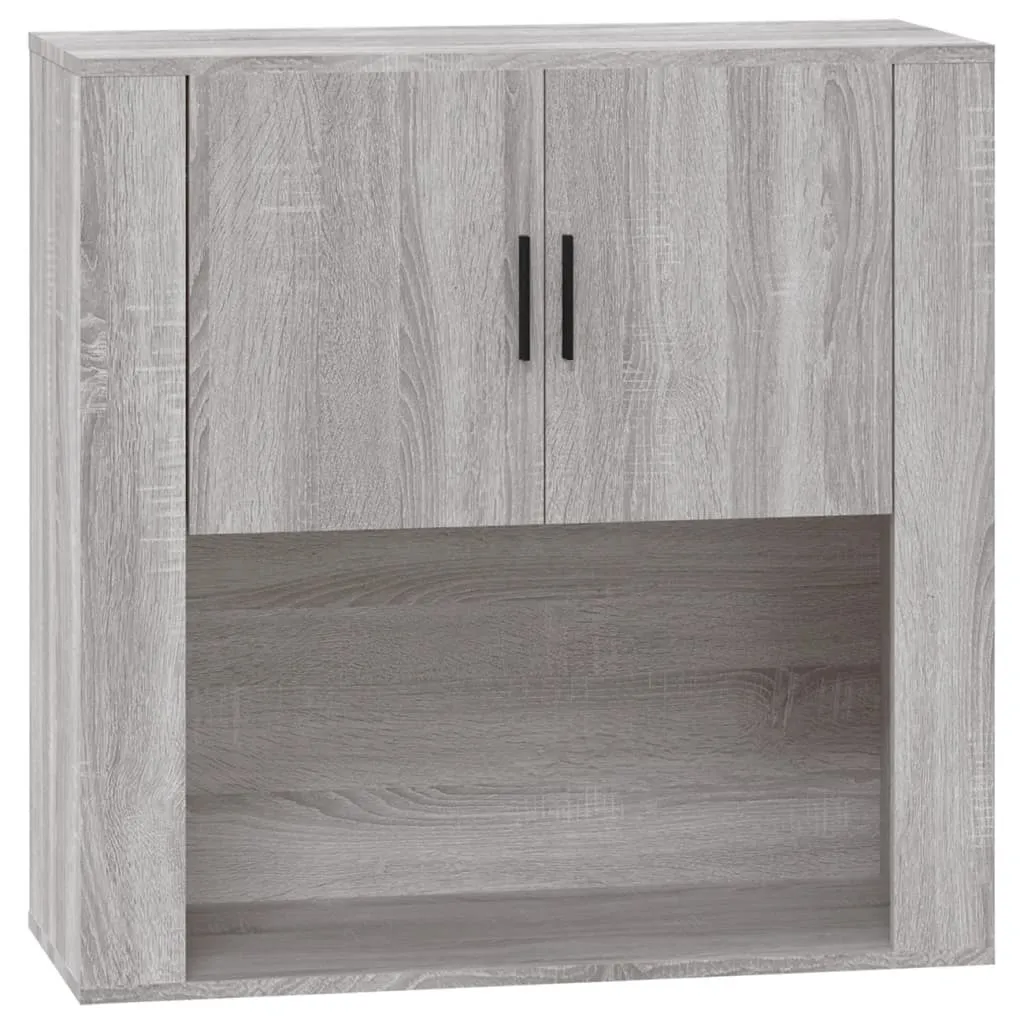 Meuble haut de rangement 80x33x80 cm Gris Sonoma aspect bois naturel