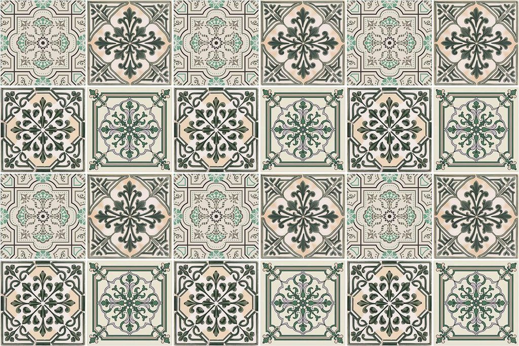 Fliesenaufkleber 20 x 20 cm – 24 Stück – Selbstklebend – Wasserfest – Pflegeleicht – Hitzebeständig – Für Küche & Bad – Blumenmot...