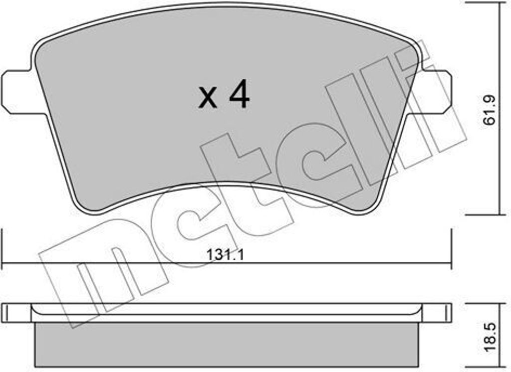 METELLI Bremsbeläge Satz Vorne Bremsklötze passend für MERCEDES-BENZ Citan Kombi / Tourer (415) 22-0812-0