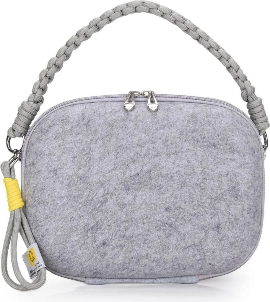INF Borsa Feltro Grigio Effetto Cocco | Beauty Case Design Capiente