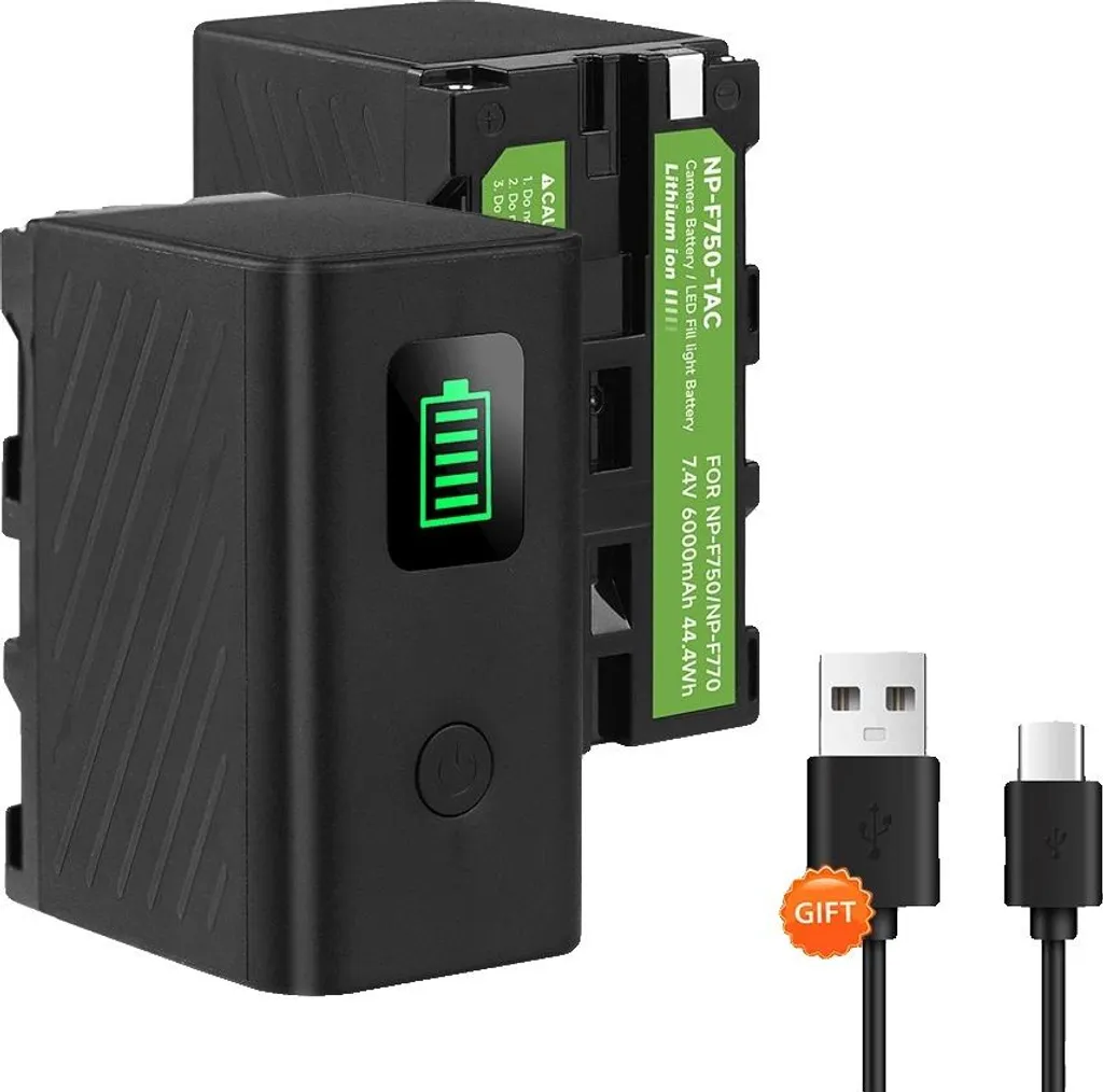 Pack de 2 batteries rechargeables haute capacité 6000 mAh universelles