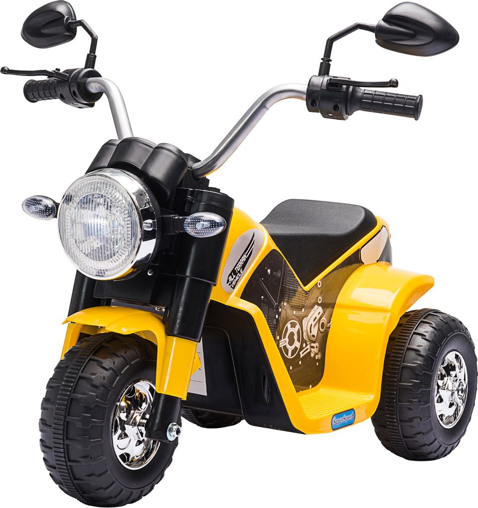 HOMCOM Kinder-Elektromotorrad mit 3 Rädern, Elektro-Motorrad für Kinder von 18–36 Monaten, 6-V-Batterie, Dreirad mit Scheinwerferhupe, 72 x 57 ...