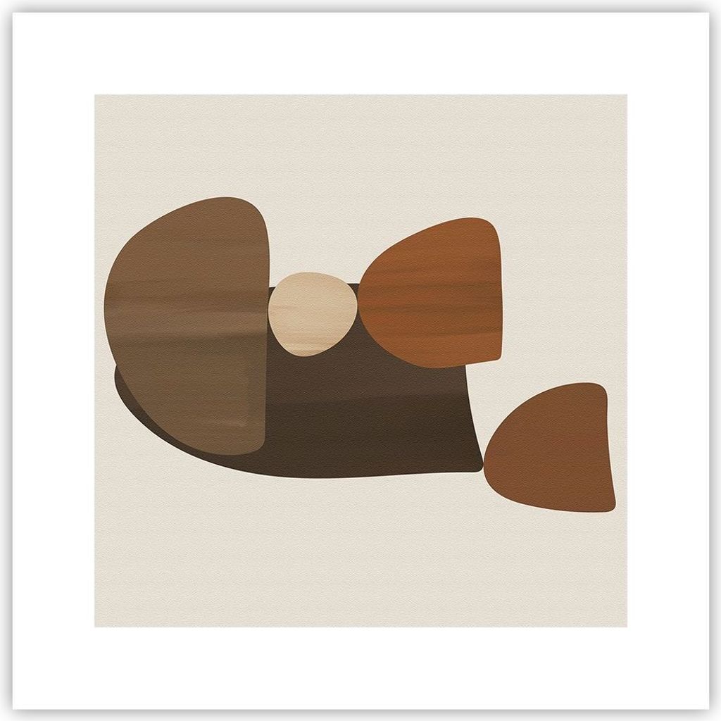 Poster - Poster ohne Rahmen - Abstraktion Braun Minimalismus - 30x30 cm - Wand Bild - Wanddeko - Wandbilder - Kunstposter - Wandposter - Bilder - K...